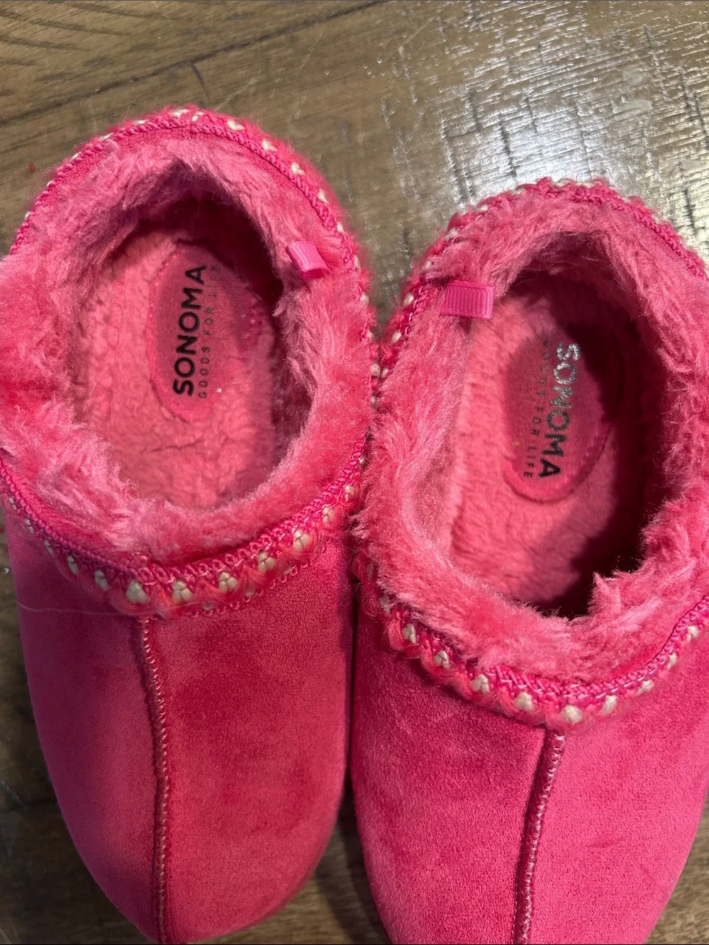 Sonoma Kids Ugg style slip on shoes Hot Pink size 13